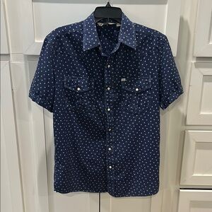 Salt Valley Western Pearl Snap Men's Navy Shirt